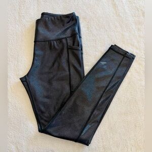 Medium NWOT CVG Black Shiny Leggings Squat Proof High Waisted